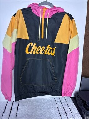 Colorblock Hooded Windbreaker Jacket - Black, Pink, Yellow